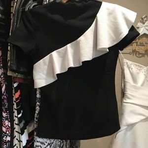 Women’s Black Shirt With White Stripe